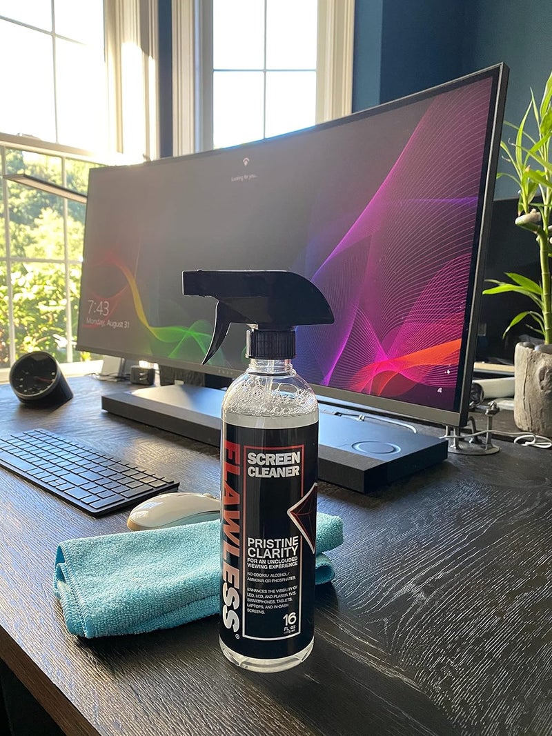 Flawless Screen Cleaner Spray with Microfiber Cleaning Cloth for LCD, LED Displays on Computer, TV, iPad, Tablet, Phone, and More (Single) - Image 4